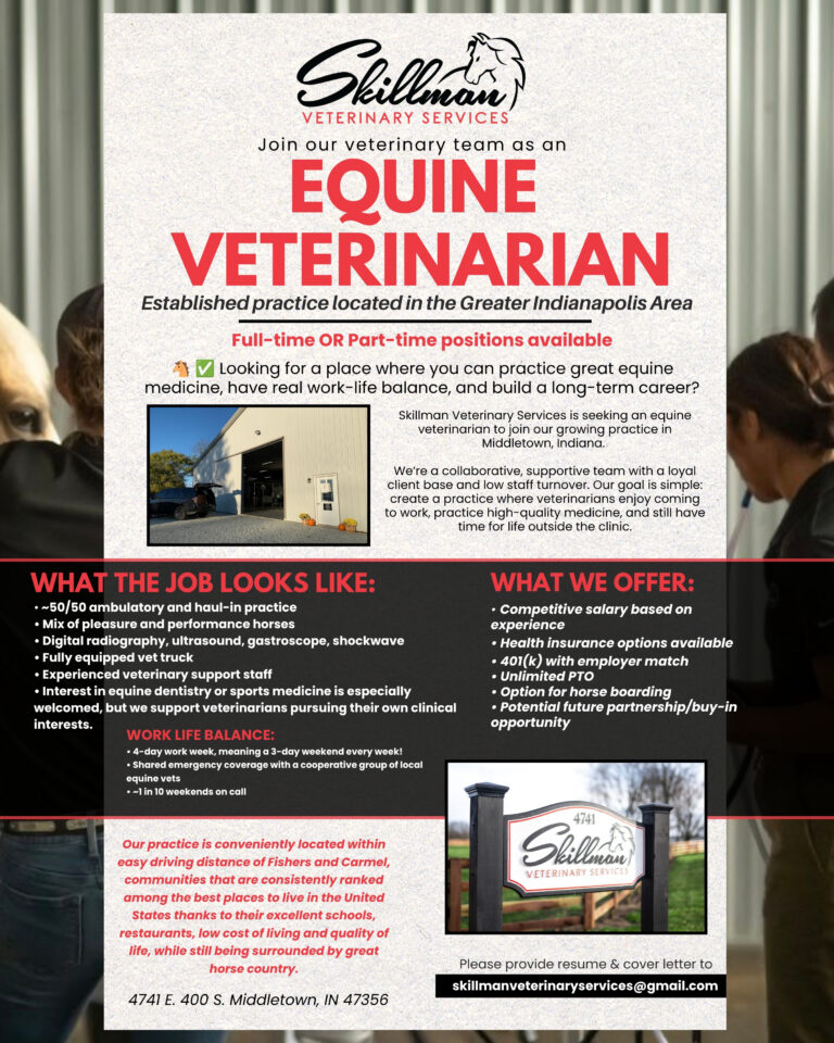 Now Hiring: Equine Veterinarian